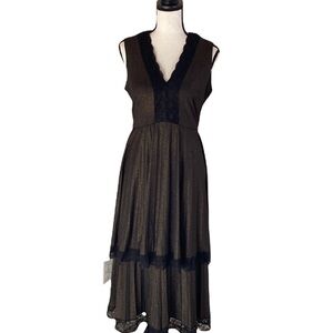 💜💜 TAYLOR Midi Length Black Sparkly Layered Dress Size 10